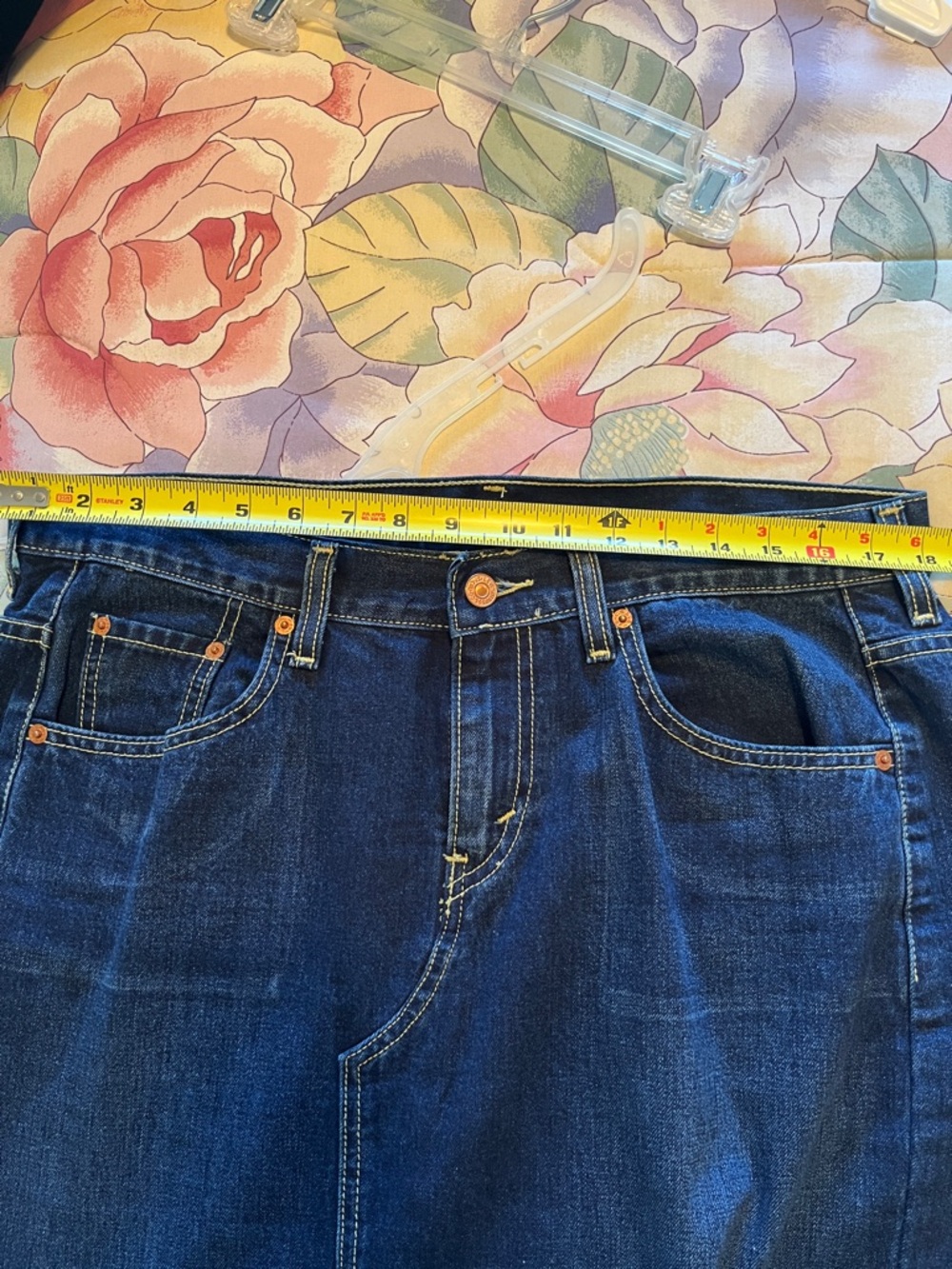 Denim Maxi Skirt in Dark Blue - Picture 7 of 8